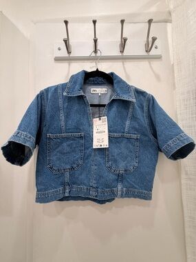 Zara Cropped Denim Jacket